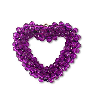 Ciondoli sfaccettati cuore viola tillandsia