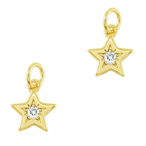 Metallo TQ in ottone ciondolo zirconia stella oro