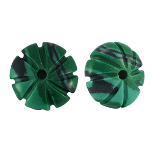 Perline in pietra naturale vetro fiore verde-nero