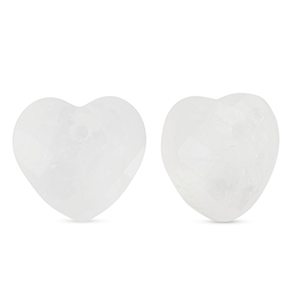 Ciondoli in pietra naturale Vetro cuore bianco