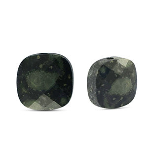 Perline di pietra naturale Vetro quadrate nero-grigio