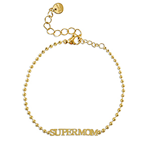 Bracciali in acciaio inossidabile ''SUPERMOM'' oro
