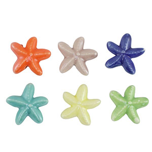 Perline di ceramica stella marina multicolore