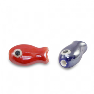 Perline di ceramica pesce multicolore