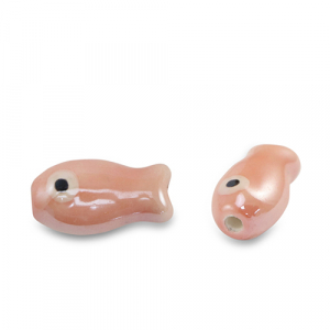 Perline di ceramica pesce rosa