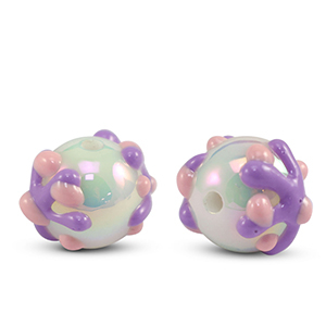 Perline in acrilico punti Perla viola-rosa