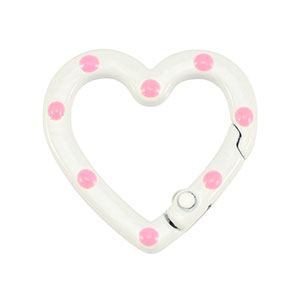 Componenti colorati anello bris&eacute; portachiavi cuore bianco-rosa