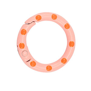 Componenti colorati anello bris&eacute; portachiavi rosa-arancione