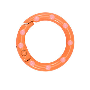 Componenti colorati anello bris&eacute; portachiavi arancione-rosa