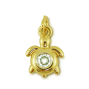 Metallo TQ in ottone ciondolo tartaruga oro