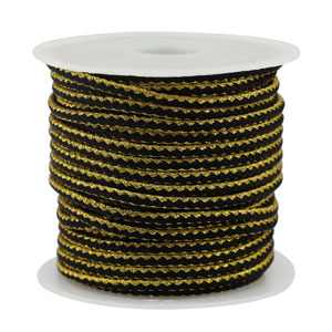 Cordoncino intrecciato alla moda 2.3mm nero-oro