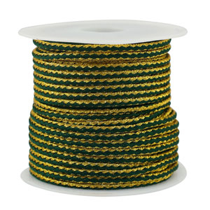 Cordoncino intrecciato alla moda 2.3mm verde-oro