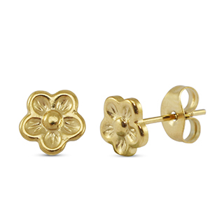 Orecchini in acciaio inossidabile fiore oro
