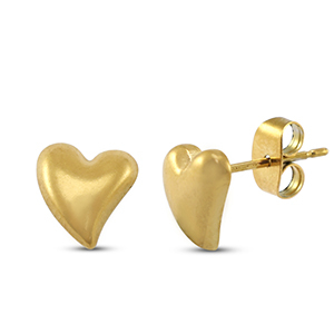 Orecchini in acciaio inossidabile cuore oro