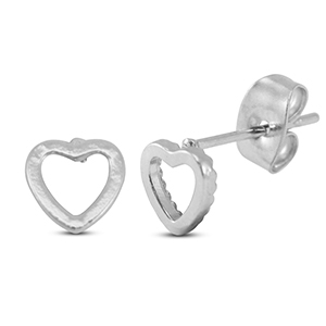 Orecchini in acciaio inossidabile cuore argento