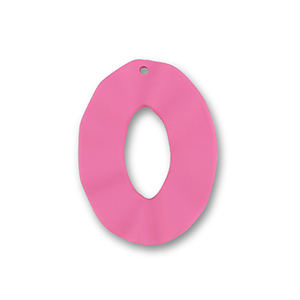 Ciondoli in acrilico ovale rosa magenta