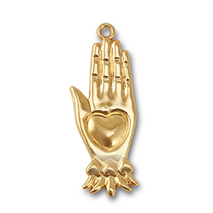 Ciondoli di metallo mano con cuore oro