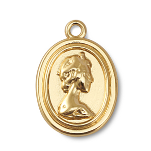 Ciondoli di metallo ovale con la Regina Elisabetta oro