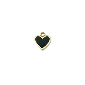 Ciondoli in acciaio inossidabile cuore oro-nero