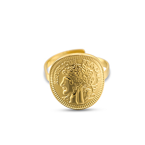 Anelli in acciaio inossidabile moneta oro