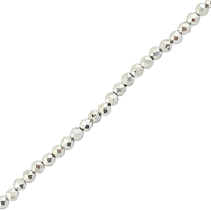 Perline sfaccettate 2mm tonda argento metallico