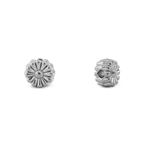 Perline in acciaio inossidabile fiore argento