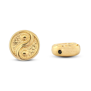 Perline in acciaio inossidabile Yin & Yang oro