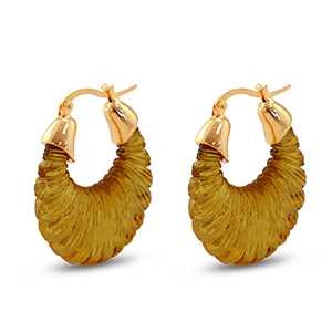 Orecchini alla moda in resina ovale oro-trasparente marrone dorato
