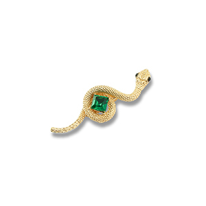 Broches serpente oro-verde