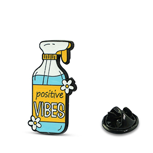 Pins "Positive vibes" giallo-blu-bianco