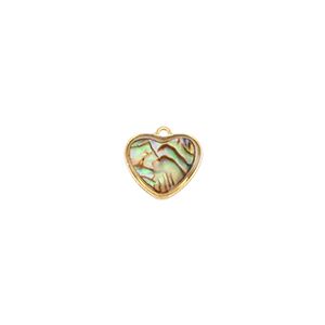 Pendenti in resina con imitazione di conchiglia cuore oro-verde oceano
