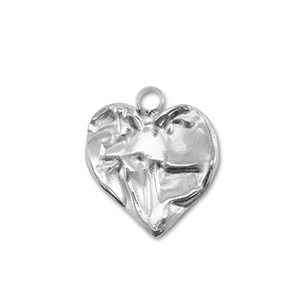 Ciondoli in acciaio inossidabile cuore argento