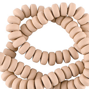 Perline di polimero rondella 7mm marrone cremosa