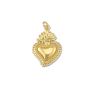 Metallo TQ in ottone ciondolo cuore oro