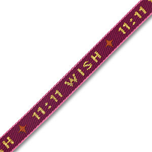 Nastro con testo "11:11 Wish" viola-oro
