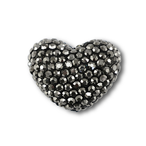 Perline in stile boh&eacute;mien cuore antracite