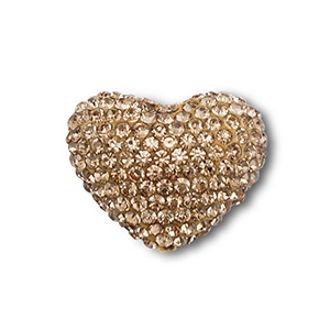 Perline in stile boh&eacute;mien cuore marrone taupe