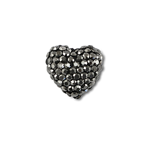 Perline in stile boh&eacute;mien cuore antracite