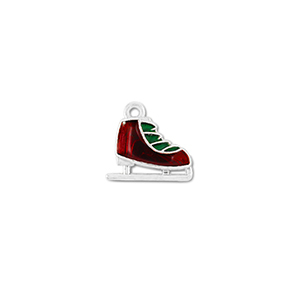 Ciondoli di metallo pattino argento-rosso-verde