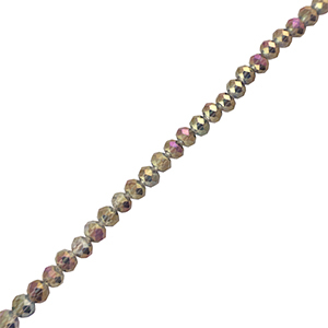 Perline sfaccettate 6x4mm rondella grigio