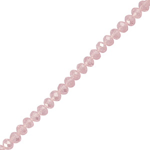 Perline sfaccettate 6x4mm rondella rosa chiaro