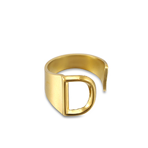 Anelli in acciaio inossidabile lettera D oro