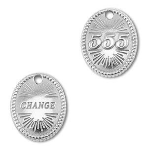 BY31&reg; Ciondolo in acciaio inossidabile numeri angelici 555 / change argento