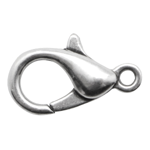 Chiusura moschettone di metallo DQ 12mm argento antico (privo di nichel)