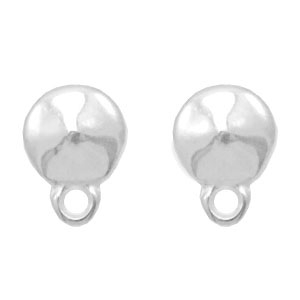 Componenti di metallo DQ perno rotondo con 1 anellino argento antico (privo di nichel)