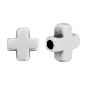 Perline di metallo DQ croce argento antico (privo di nichel)