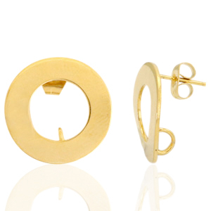 Orecchini in acciaio inossidabile 18mm con anellino oro