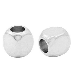 Perline di metallo DQ cubetto 3mm argento antico (privo di nichel)