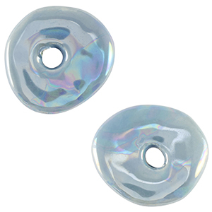 Perline di ceramica greca DQ donut blu vivace