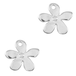 Ciondoli di metallo DQ fiore argento antico (privo di nichel)
